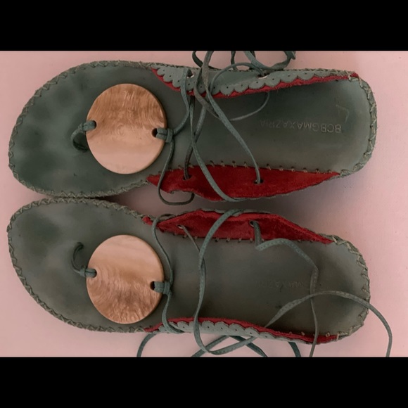 “BCBG” Gladiator Wrap Suede Sandals - Picture 6 of 8